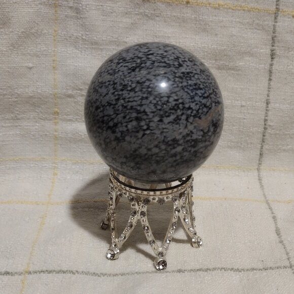 50mm Snowflake Obsidian Sphere - Picture 4 of 6